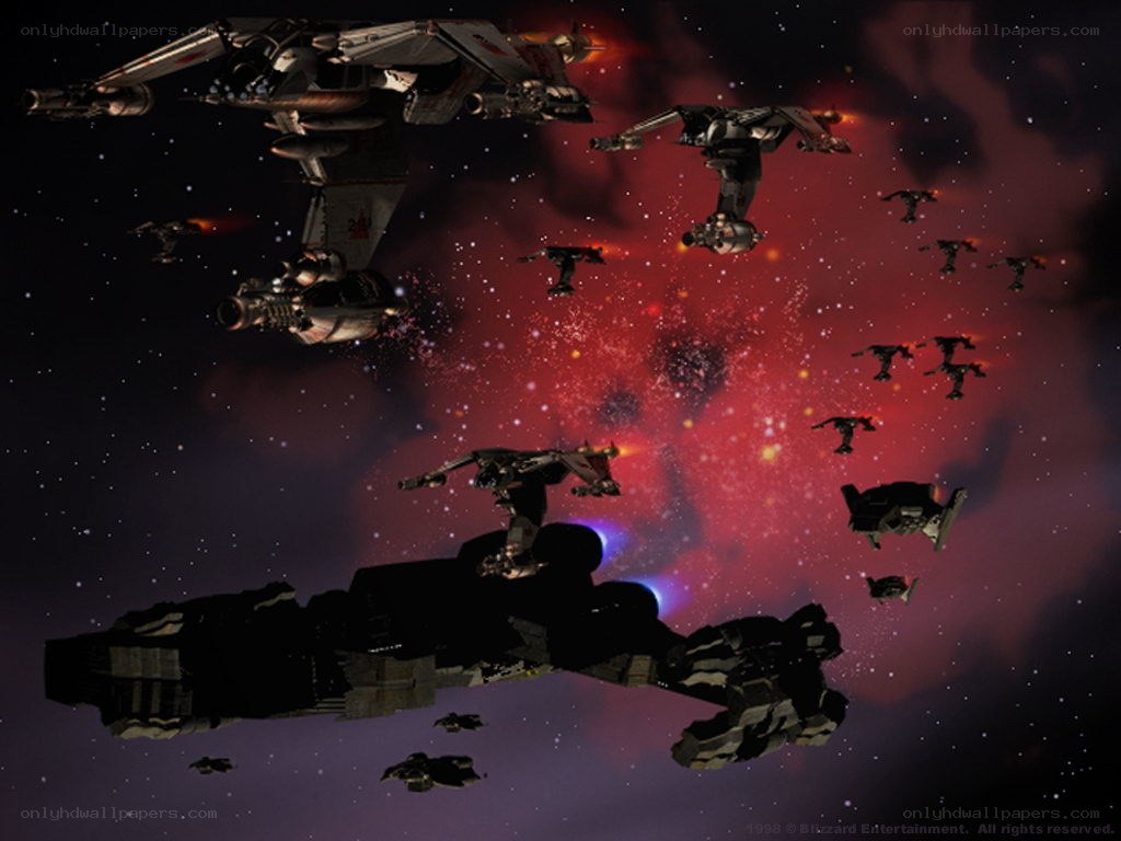 Space battle in nebula