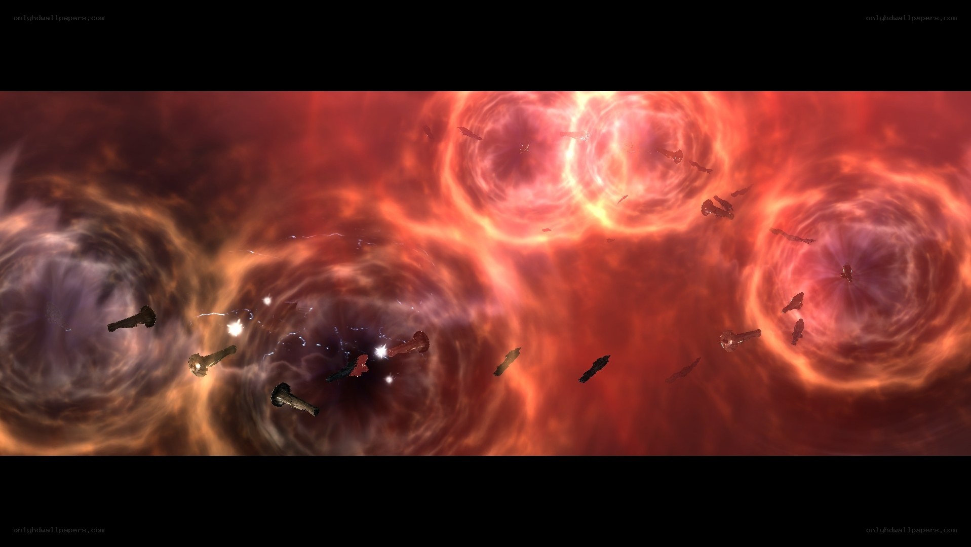 space battle in nebula