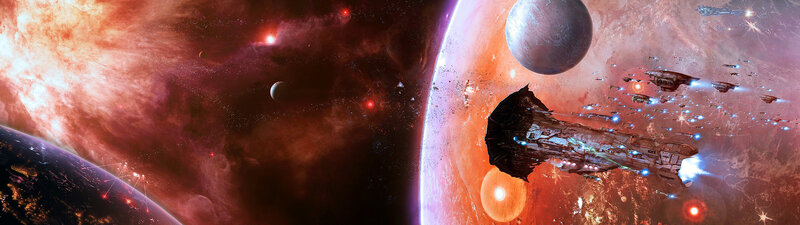 space battle near gas giant