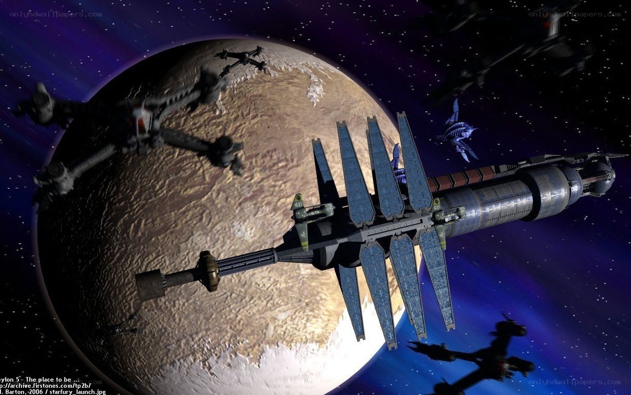 space battle near planet