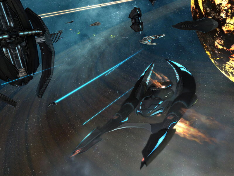 space battle near planet