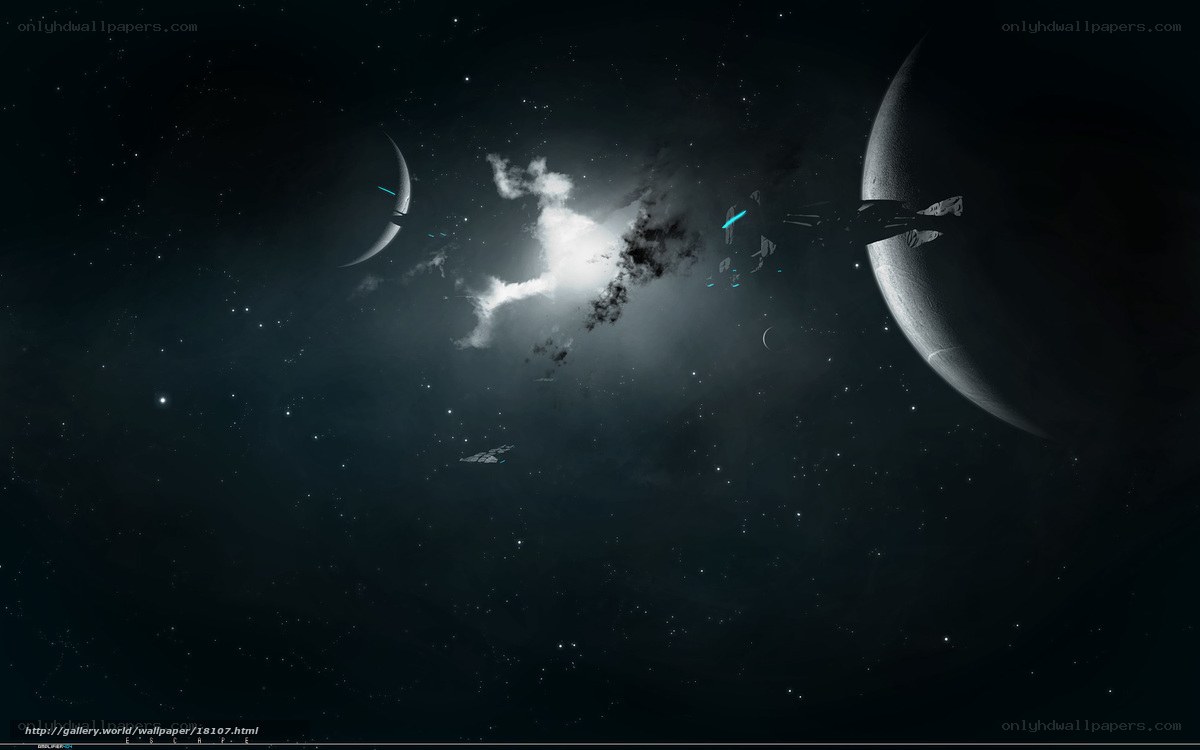 space battle near planets