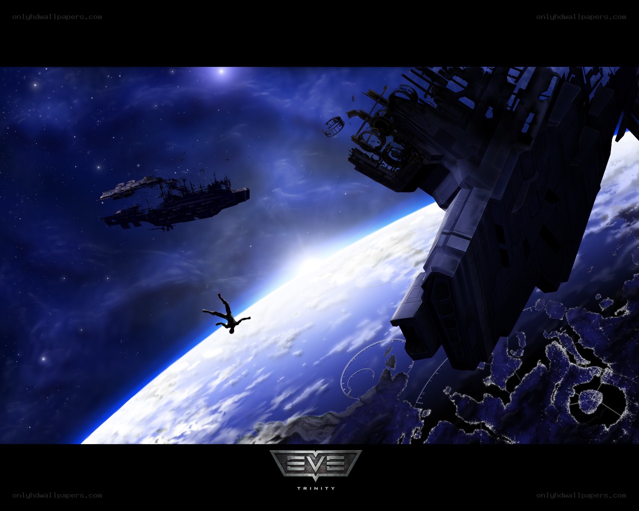 space battle over a planet