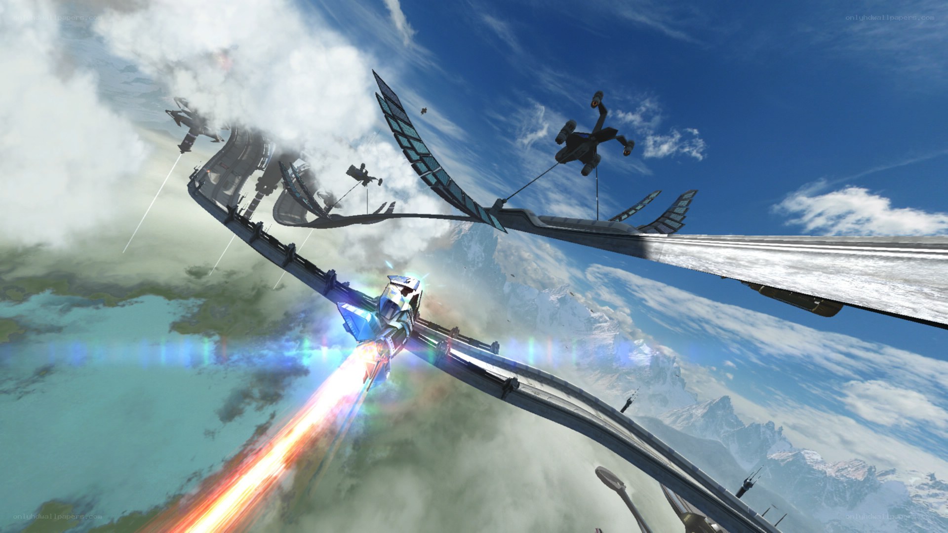 space battle over alien planet