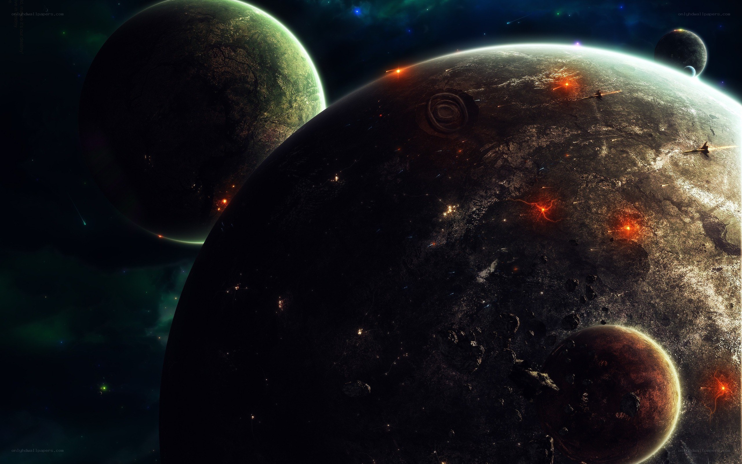 space battle over alien planet