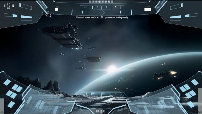 space battle over planet