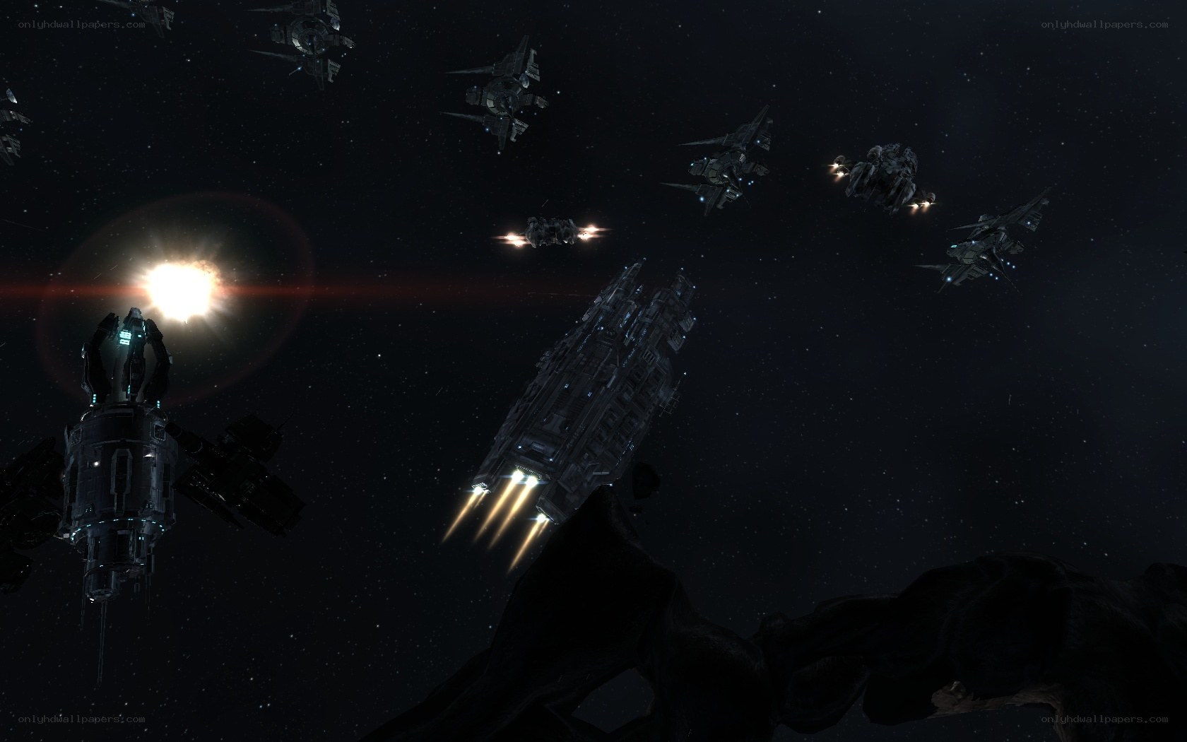 space battle scene
