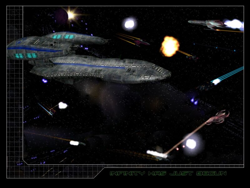 Space battle scene