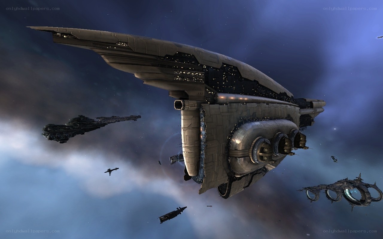 space battle with capital ships