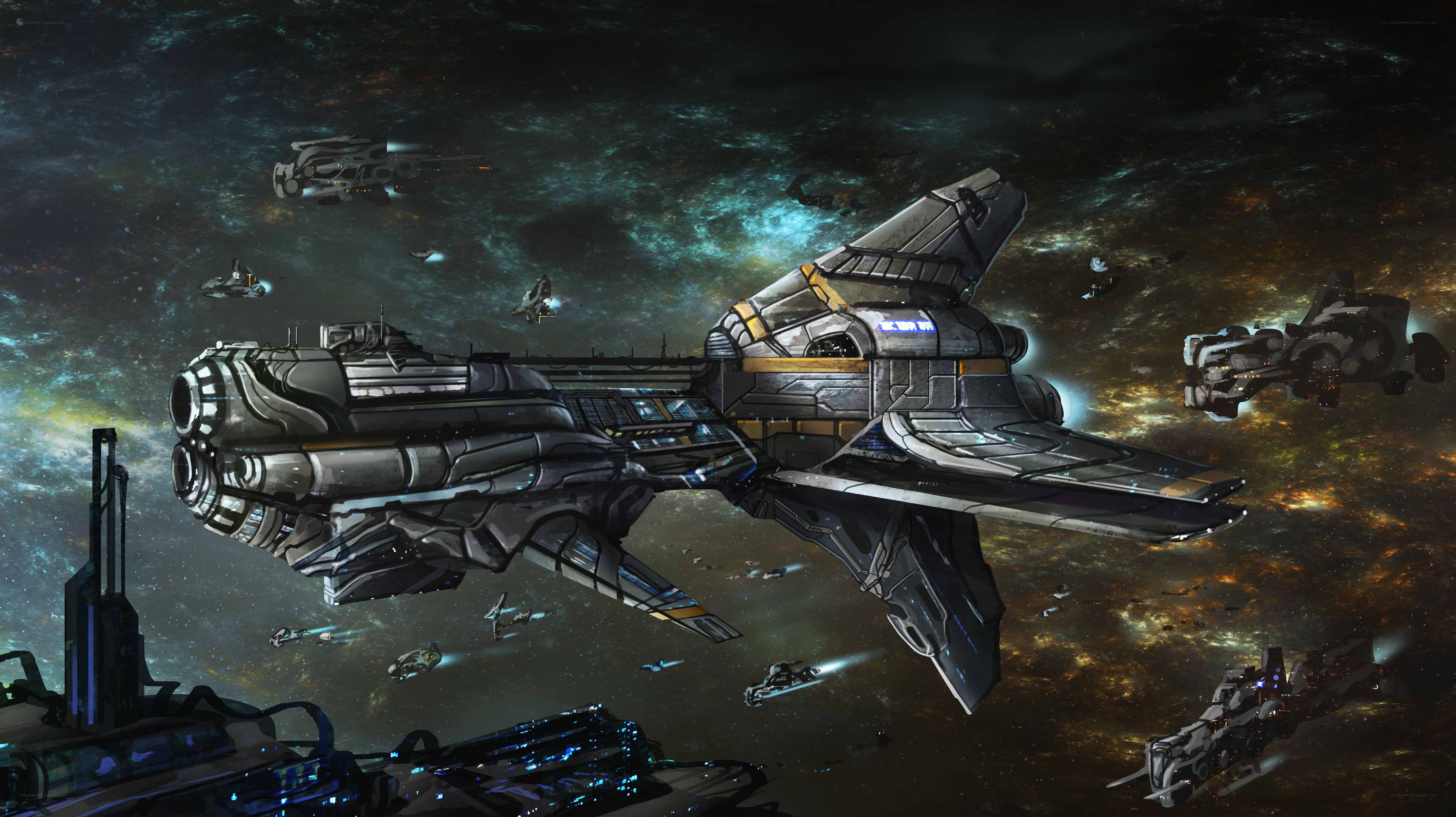 space battle with capital ships