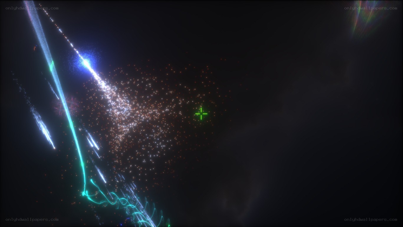 space battle with energy beams