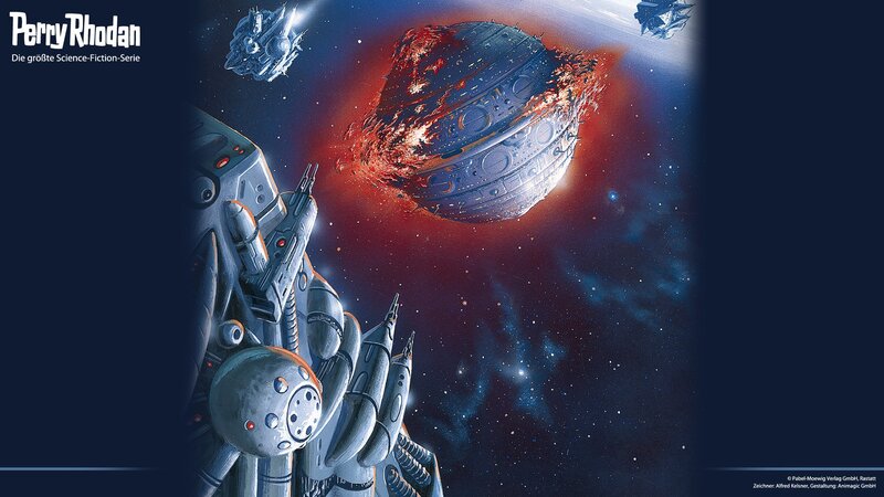 Space Battleship Explosion — Blue