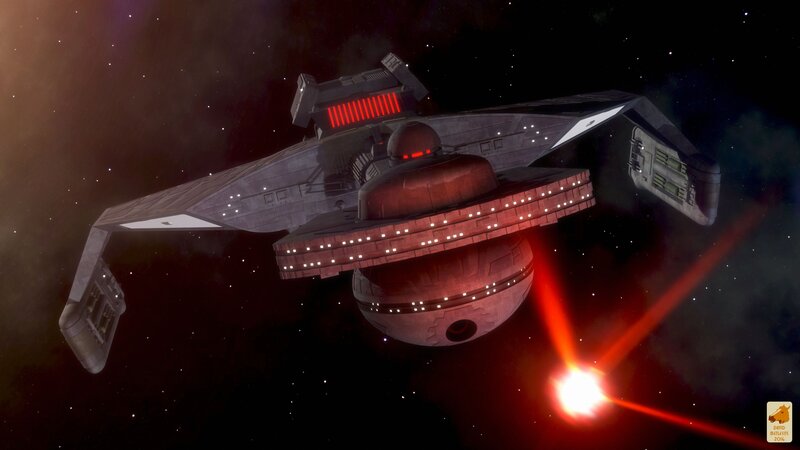 Space Battleship Firing Laser