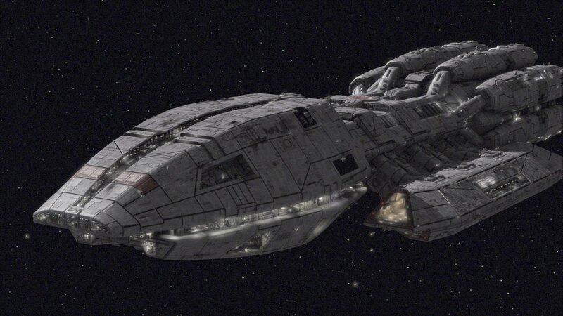 Space Battleship — Gray, Dramatic, Night