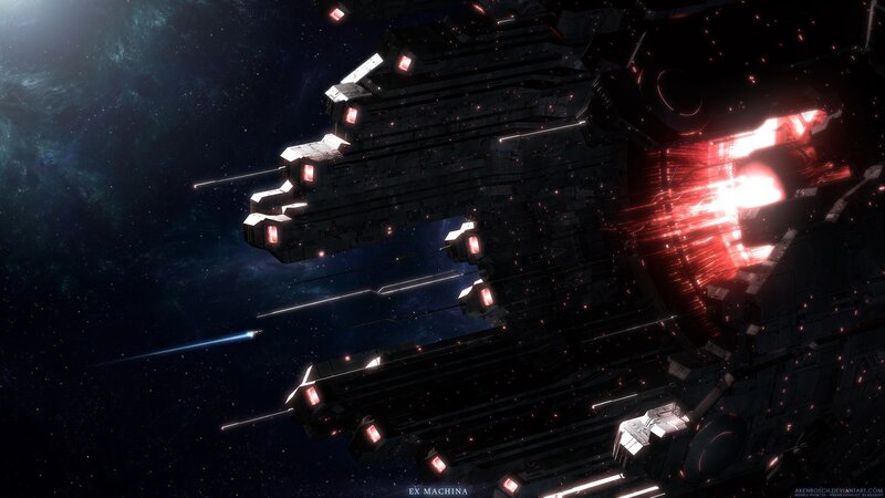 space battleship in combat