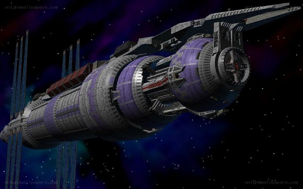 space battleship in deep space