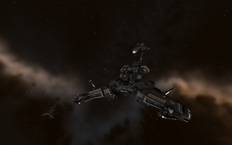 space battleship in nebula