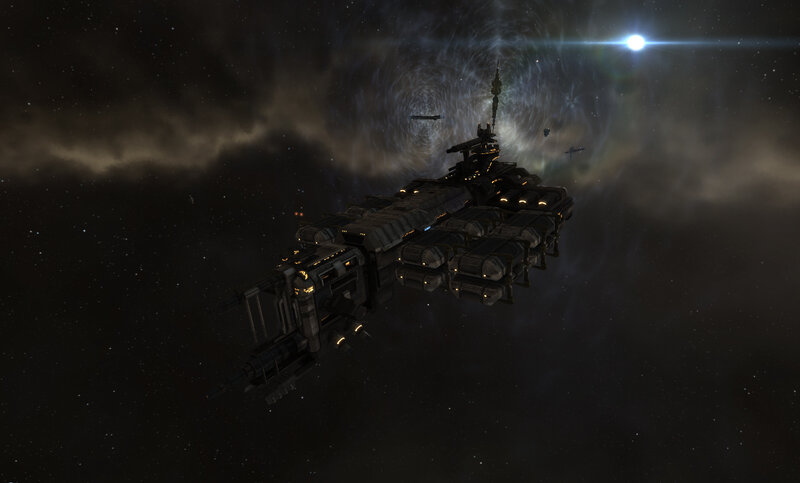 space battleship in nebula