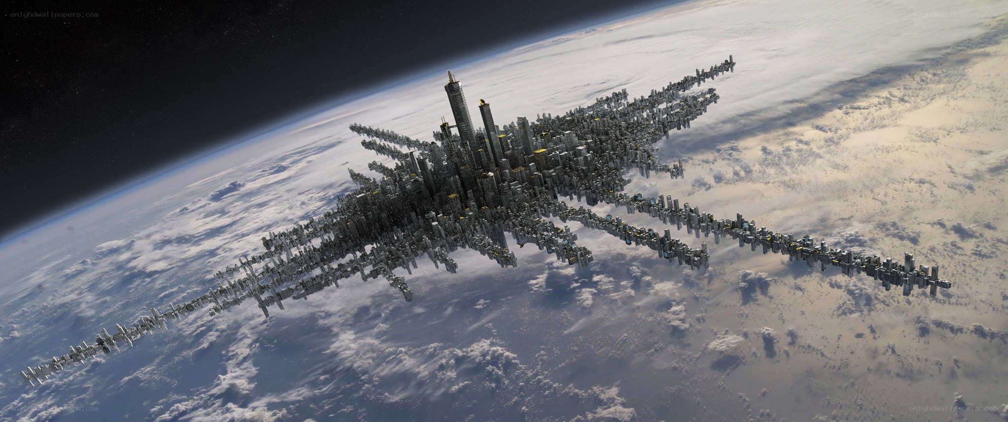space city above earth