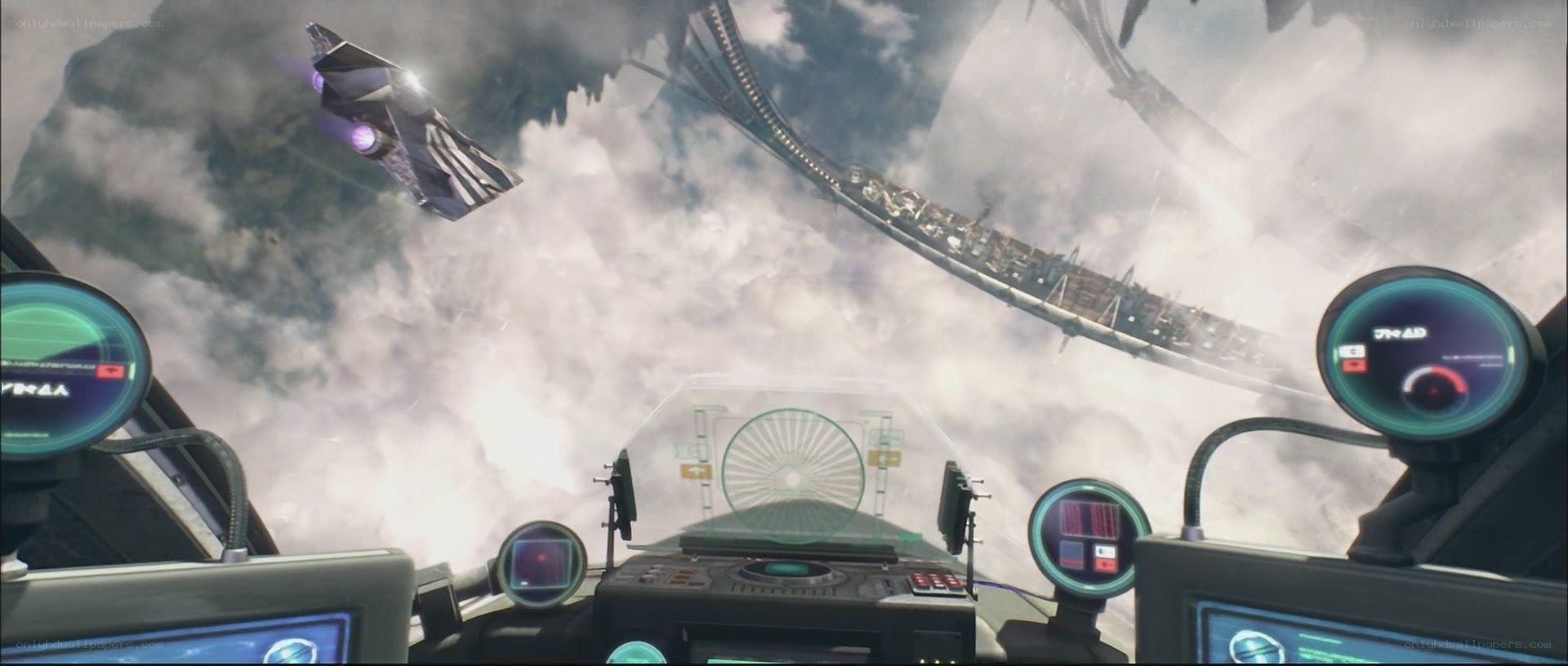 space combat cockpit view