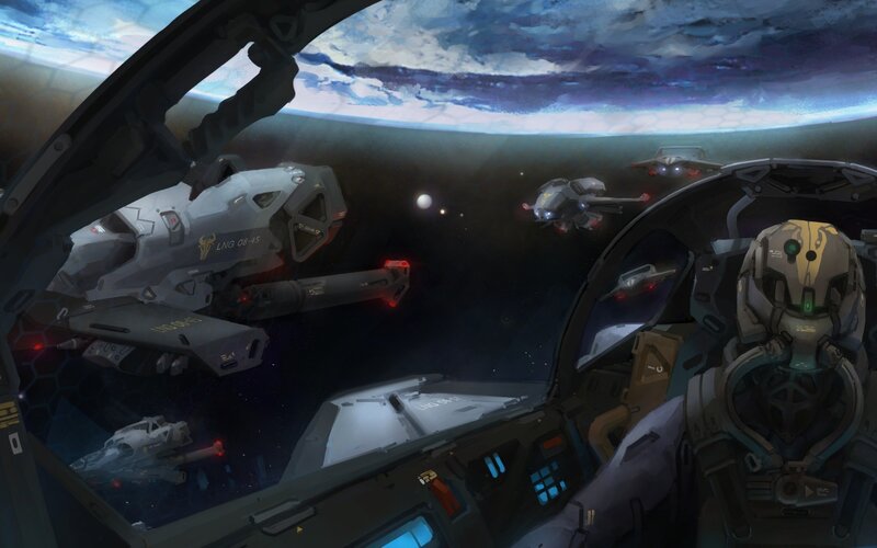 Space combat over a planet