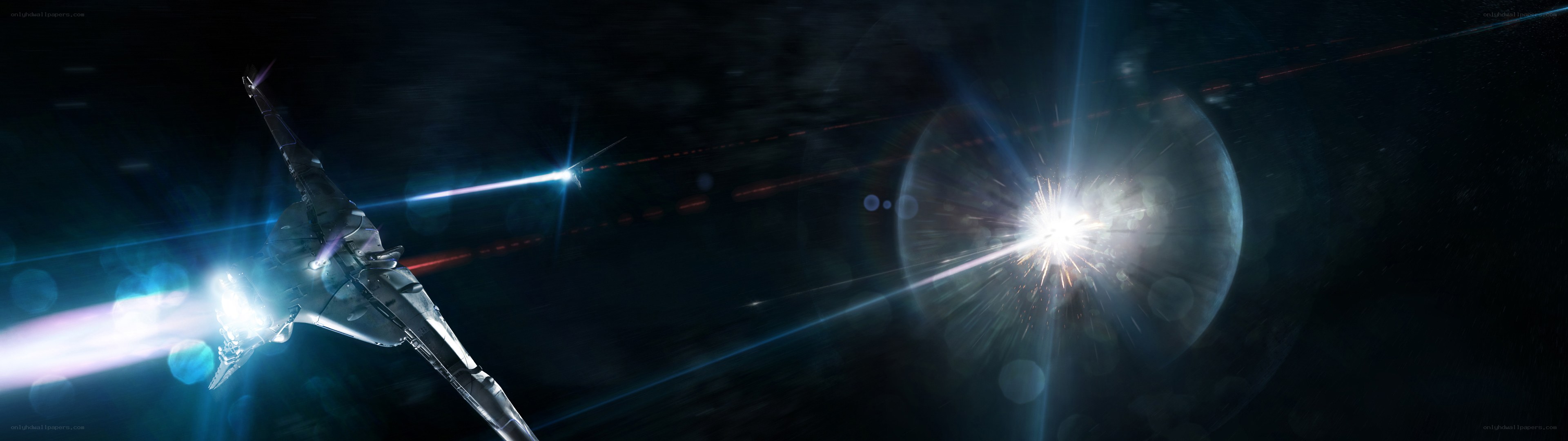 space combat with laser weapons