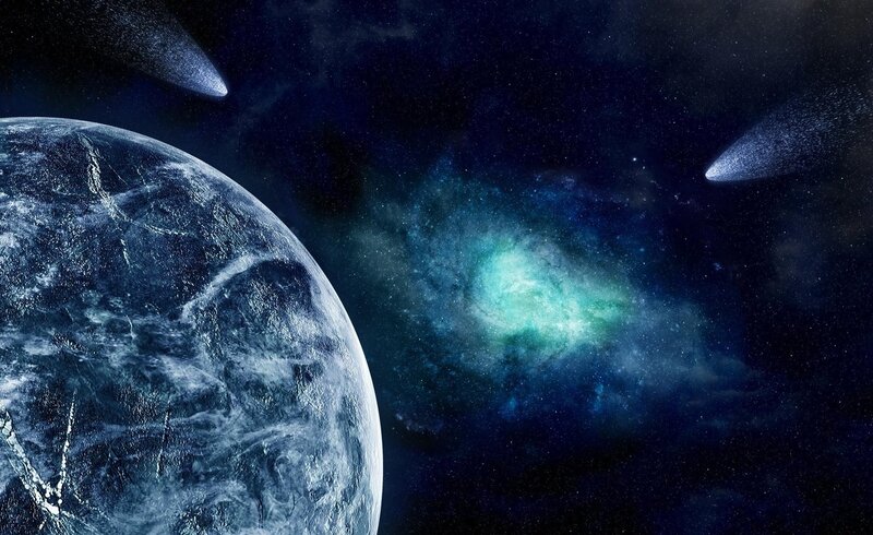 space comet planet nebula