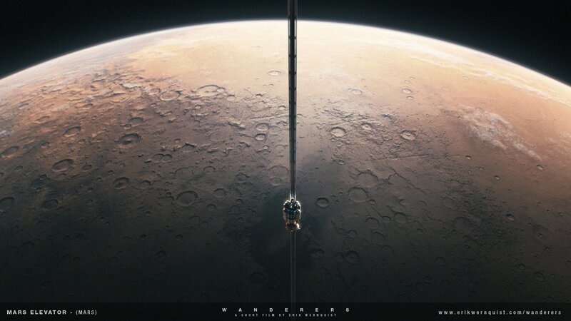 Space Elevator on Mars
