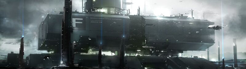 Space Elevator Station — Gray