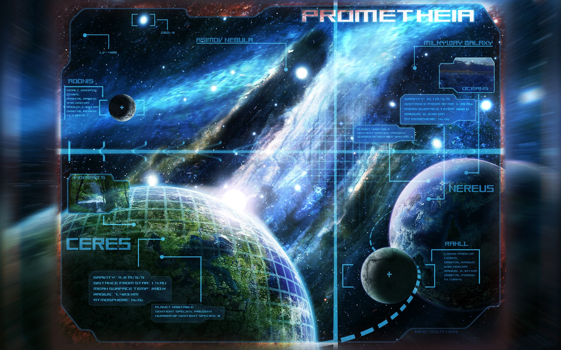 space exploration interface