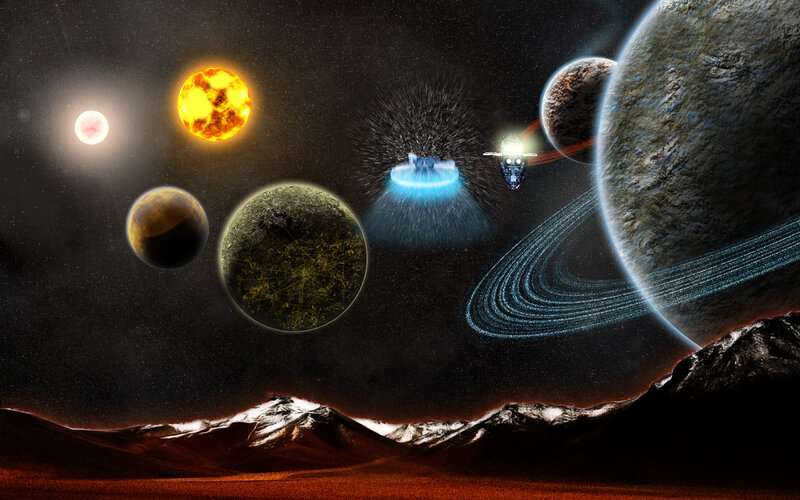 space exploration scene