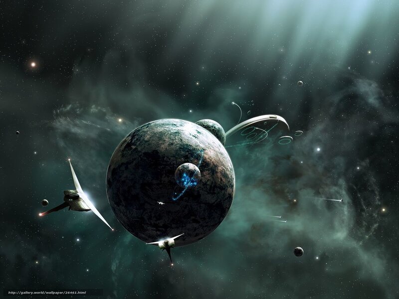 Space exploration scene