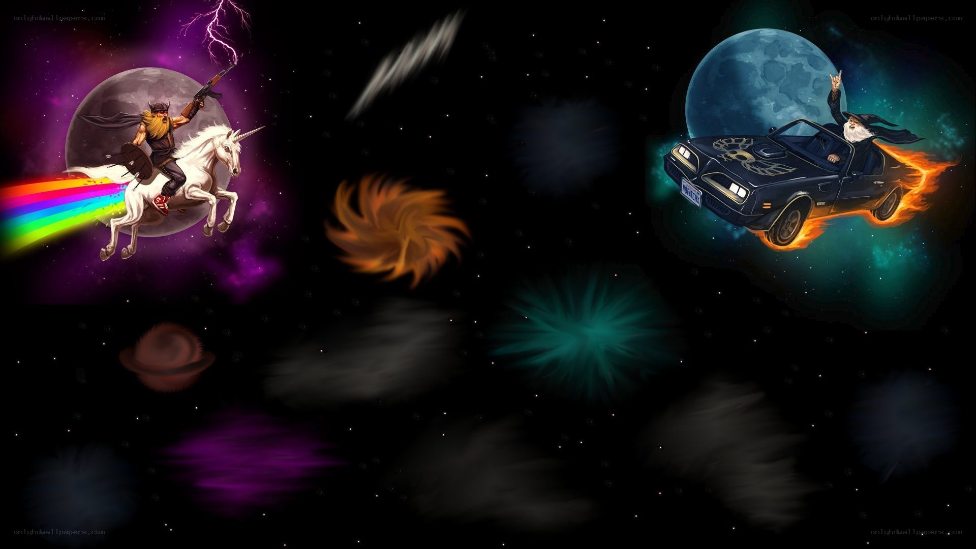 space fantasy battle scene