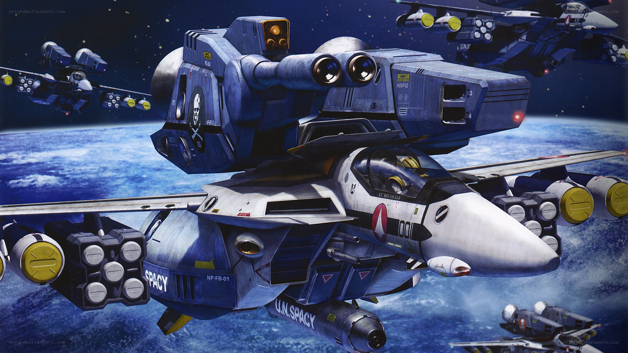 Space fighter squadron in orbit