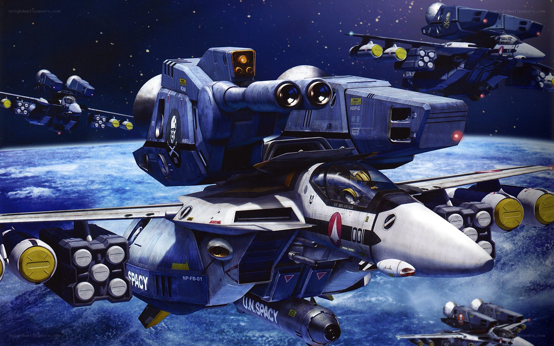 Space fighter squadron in orbit
