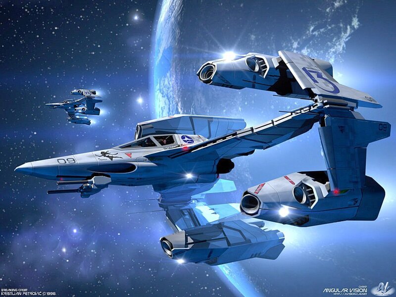 space fighters in orbit