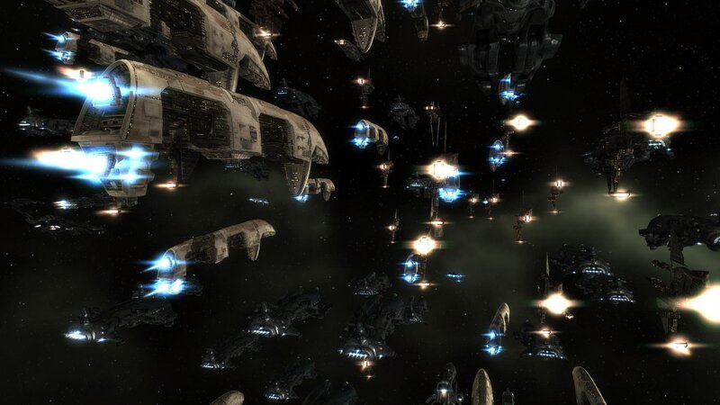 space fleet in battle