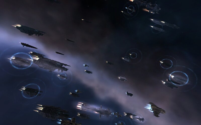 space fleet in battle