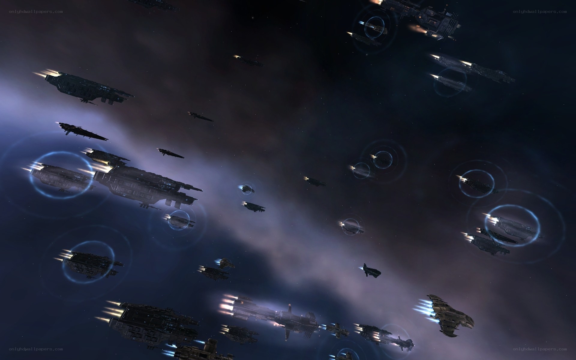 space fleet in battle