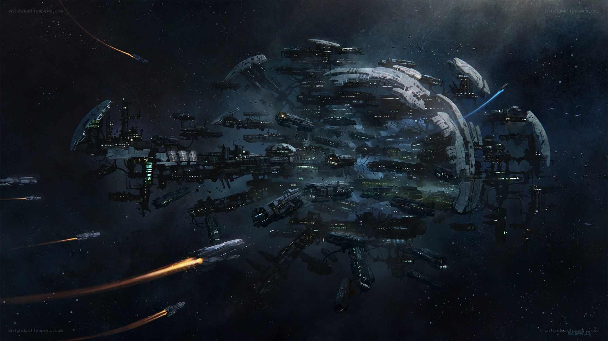 space fleet in deep space