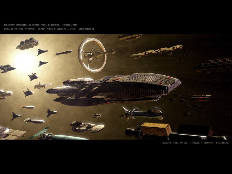 Space fleet in formation