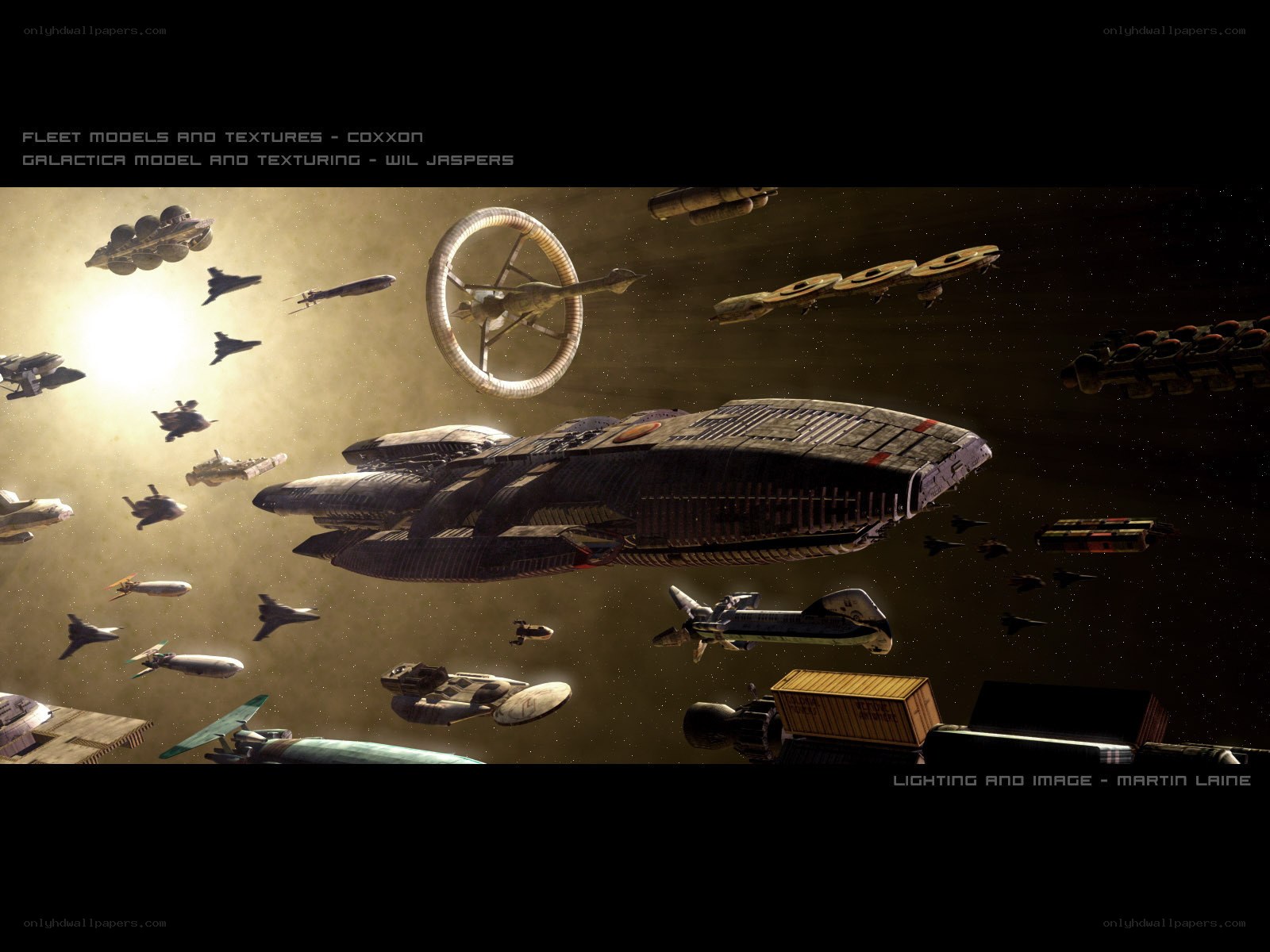 Space fleet in formation