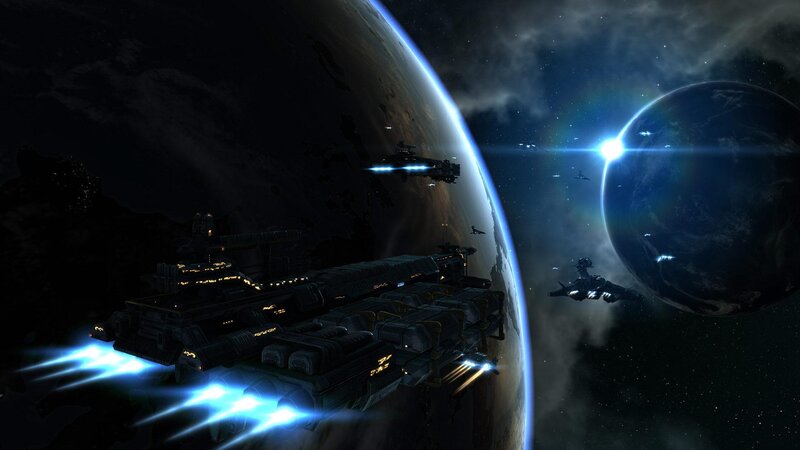 space fleet near planets