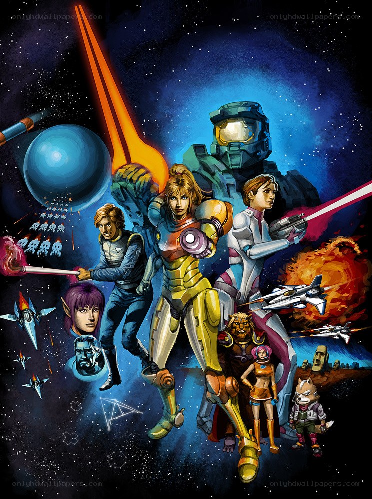 Space heroes collage
