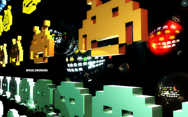 Space Invaders 3D art installation