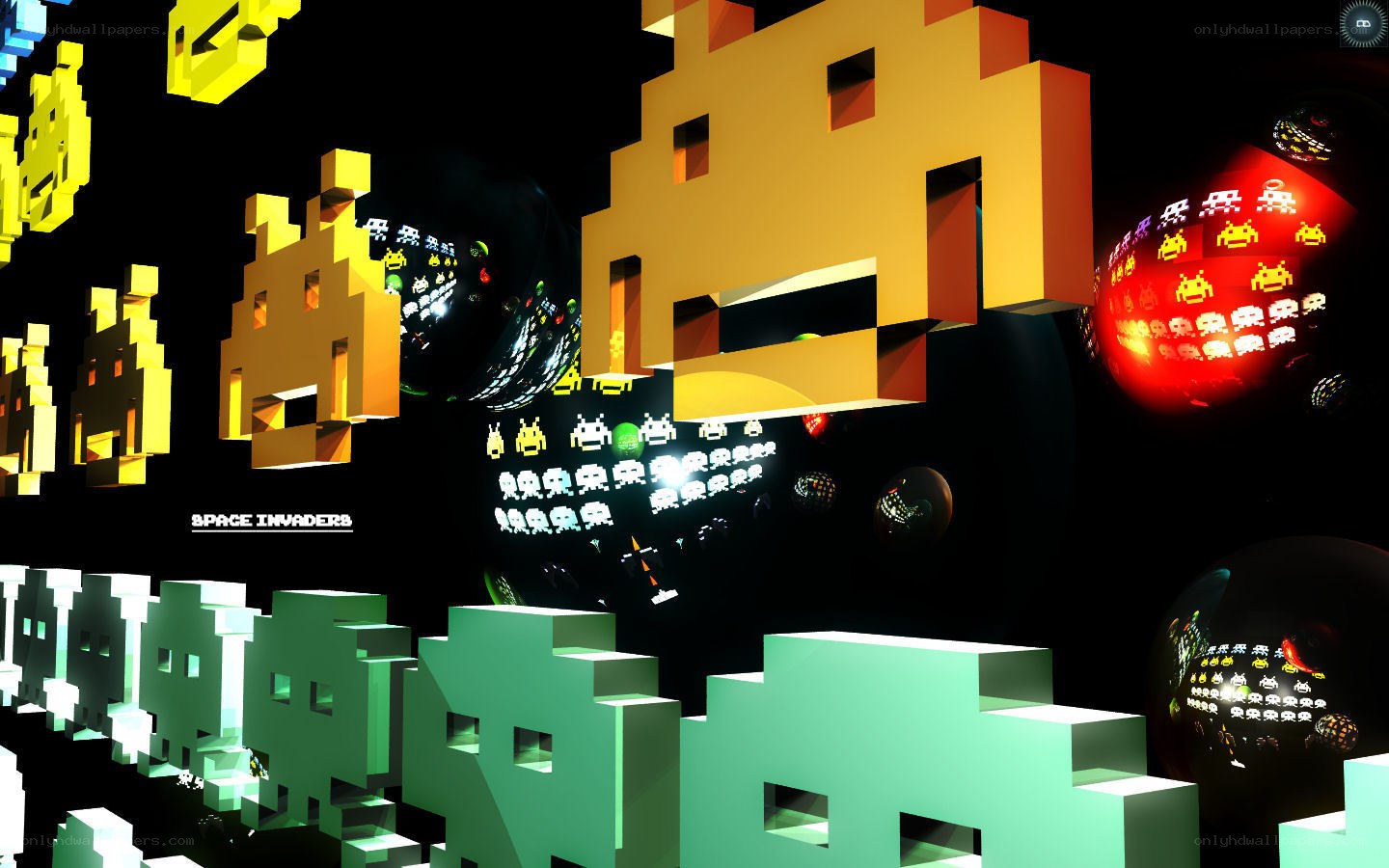Space Invaders 3D art installation