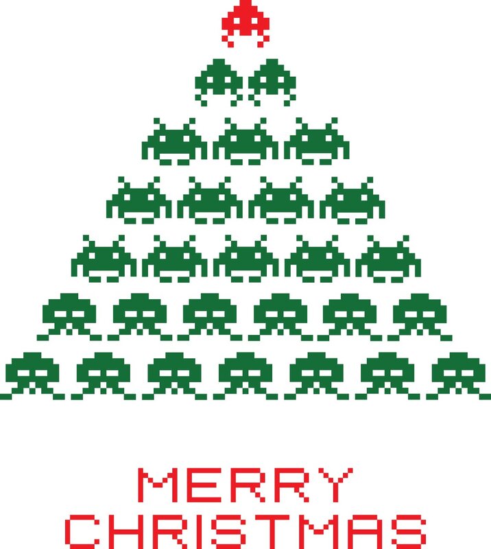 Space Invaders Christmas tree