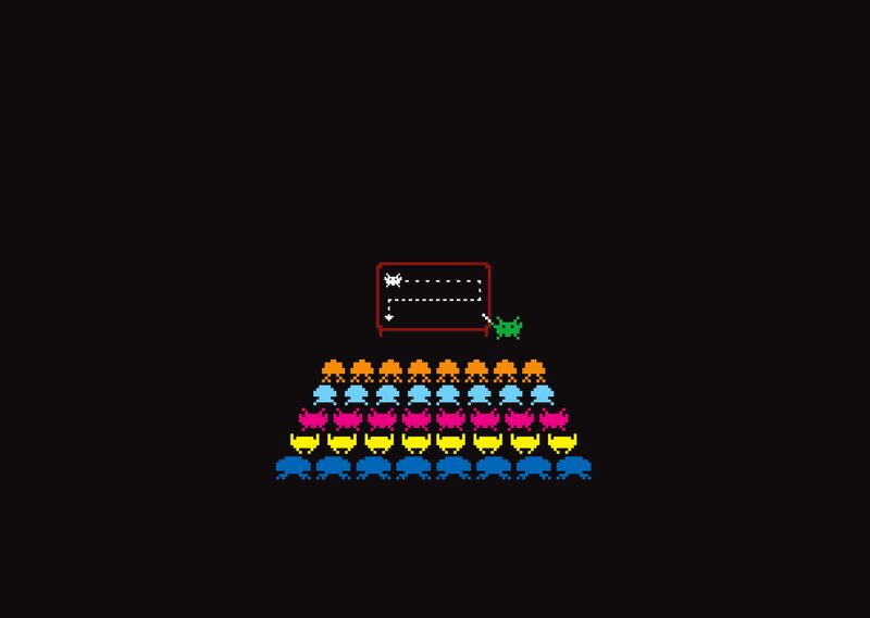 Space Invaders Game — Black, Retro, Night
