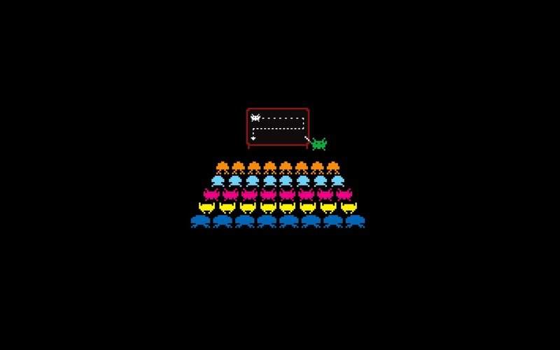 Space Invaders Game — Black, Retro