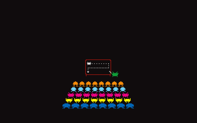 Space Invaders gameplay scene